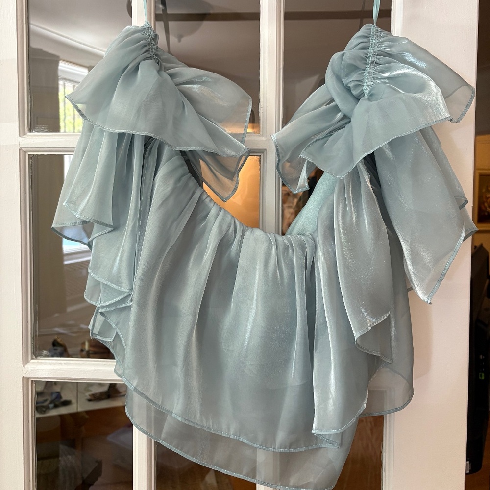 Mable off shoulder blue top